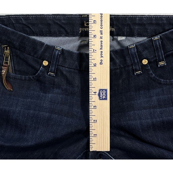 Bebe Premium Denim Skinny Jeans Dark Wash Gold Embroidered Monogram Women Sz 29 - Picture 8 of 12